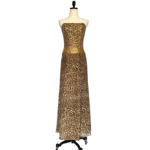Vintage Sherri Hill Metallic Leopard Gown | 8